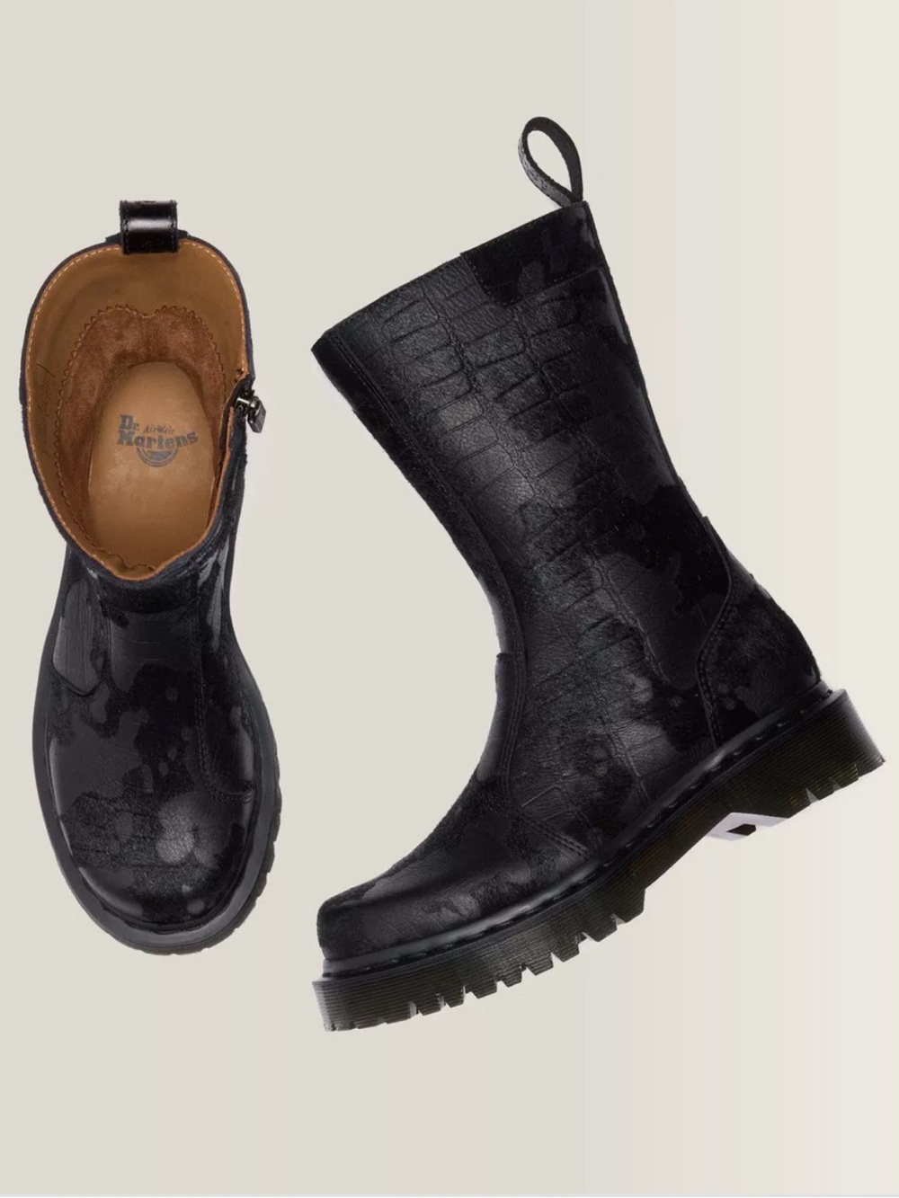 Dr. Martens Rejena Hair On Croc Emboss Leather Women’s size 10 NEW!!! - Picture 2 of 8